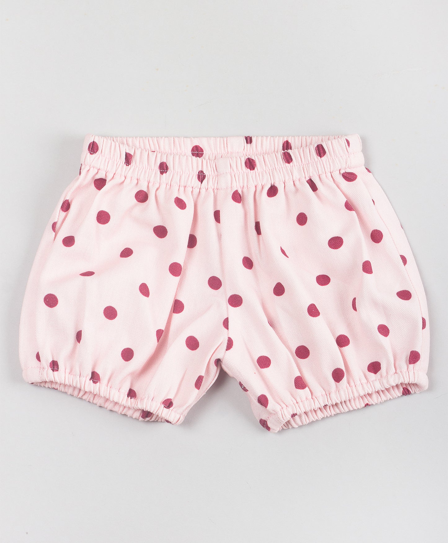 DOT PRINT INFANT SHORTS SET WITH CUPCAKE PATCH