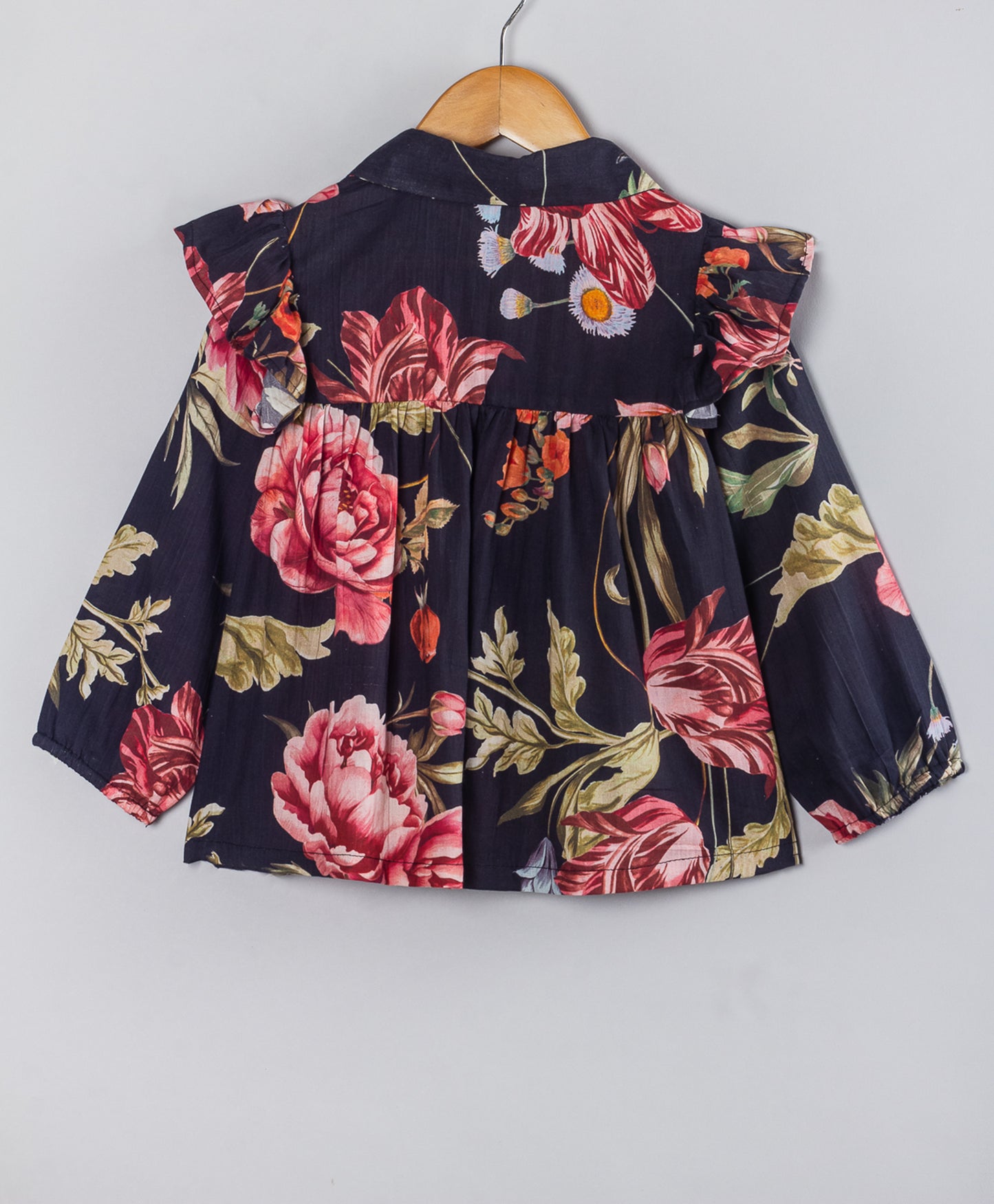 BLACK ROSE PRINT FULL SLEEVES TOP