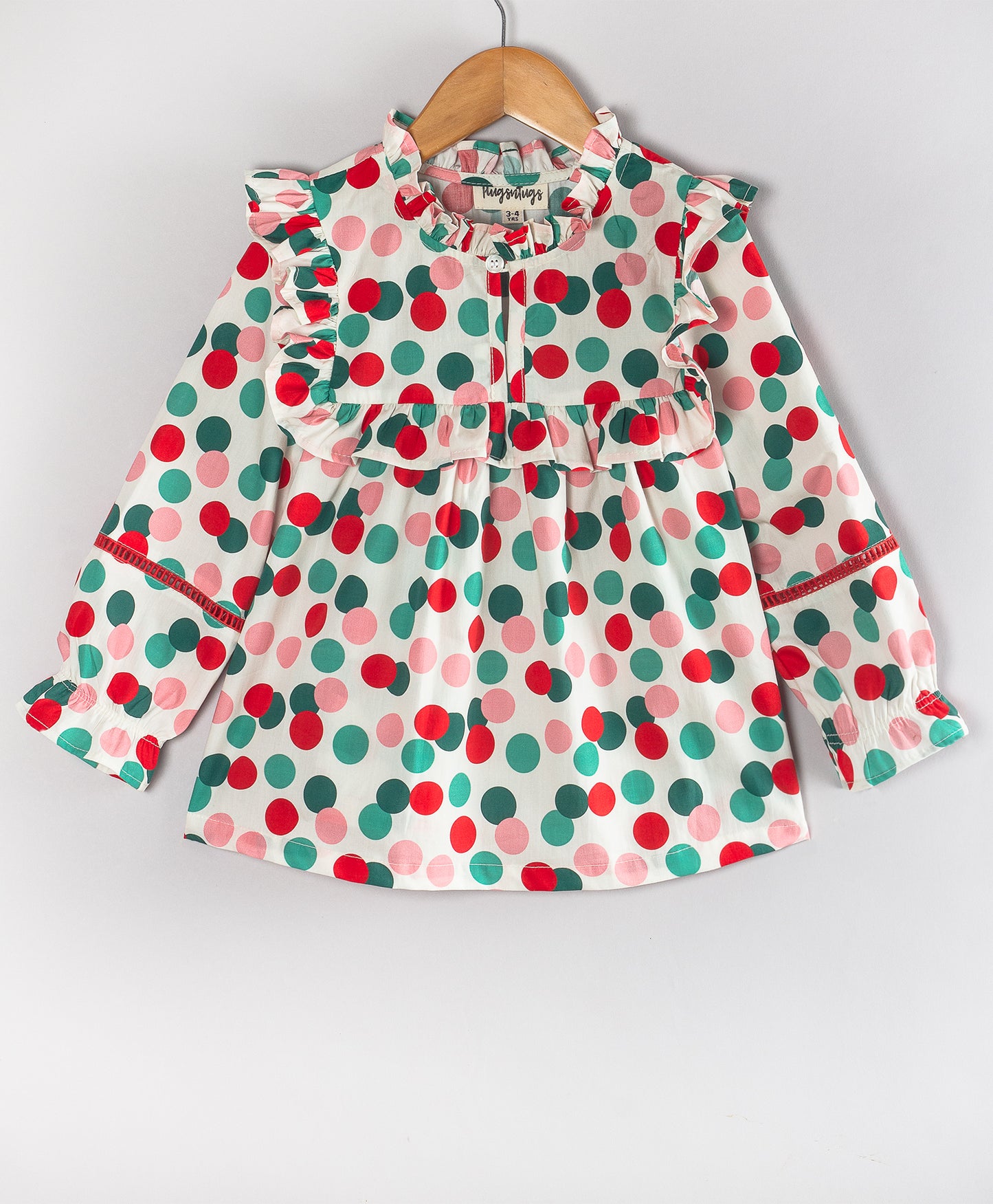 CHRISTMAS DOT PRINT TOP