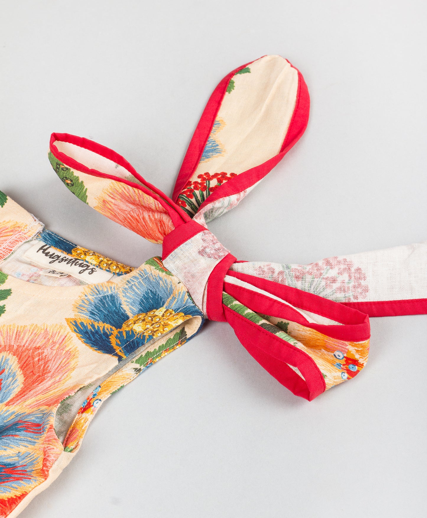 ECRU FLORAL DRESS WITH ONE SHOULDER TIE UP