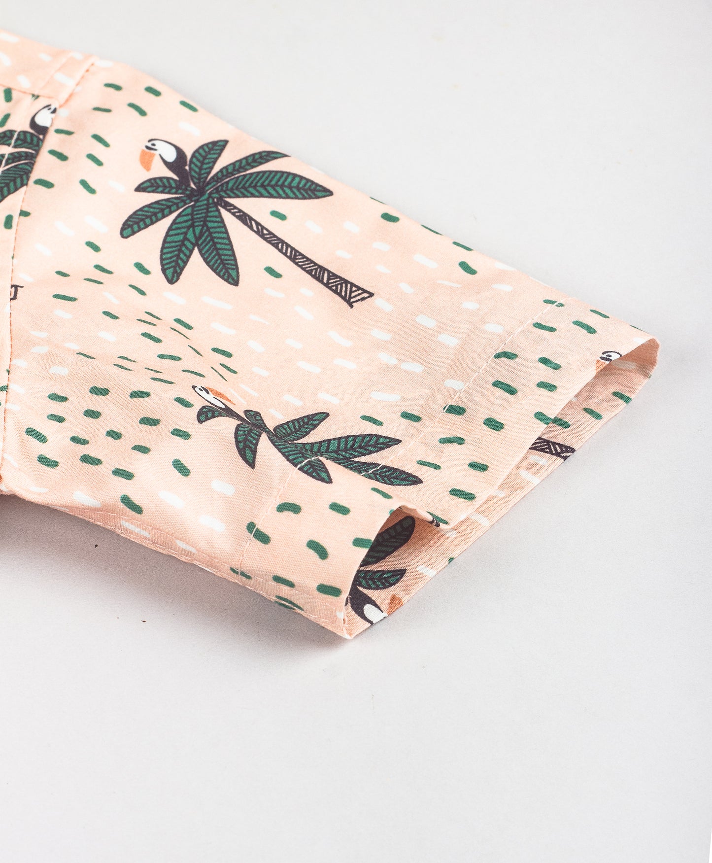 PEACH PALM PRINT INFANT SHORTS SET