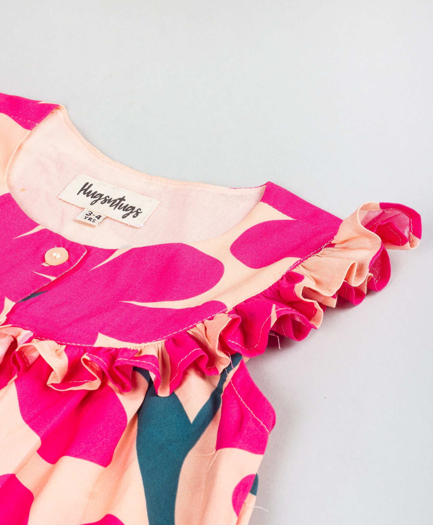 FUSCHIA PINBK BIG FLOWER PRINT DRESS