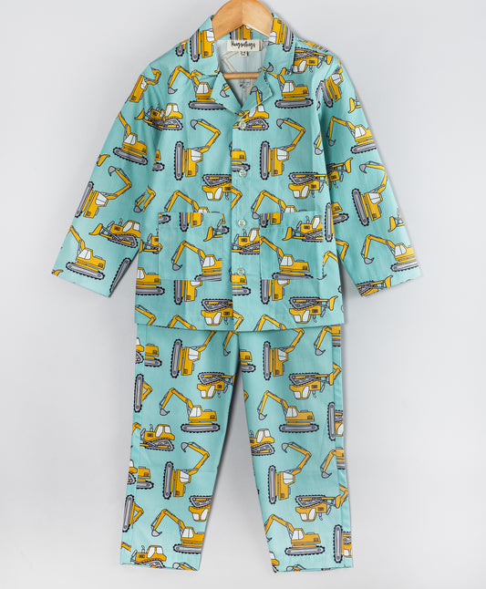 CONSTRUCTION VEHICLE PRINT NIGHTSUIT