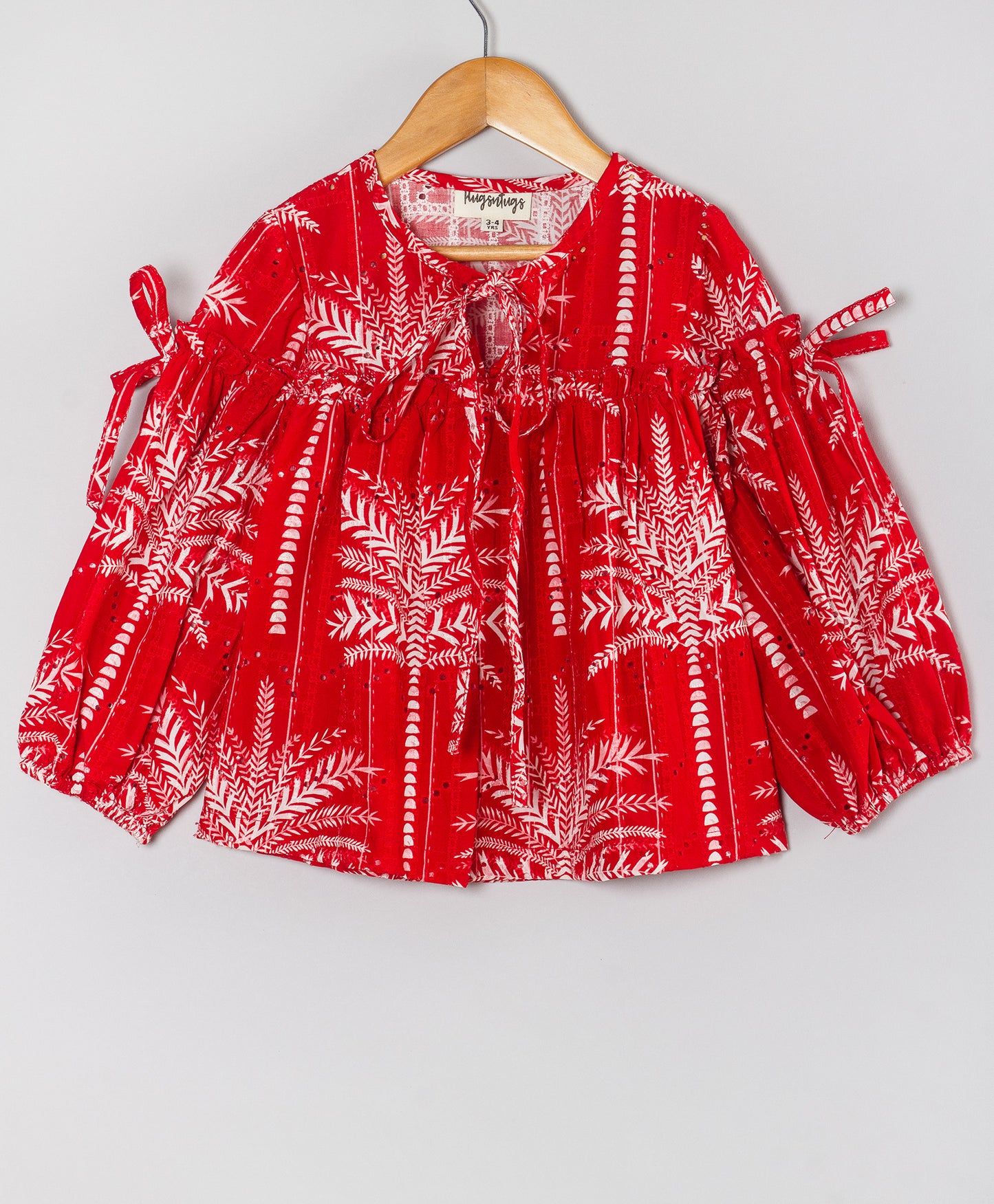 RED PALM TREE PRINT TOP