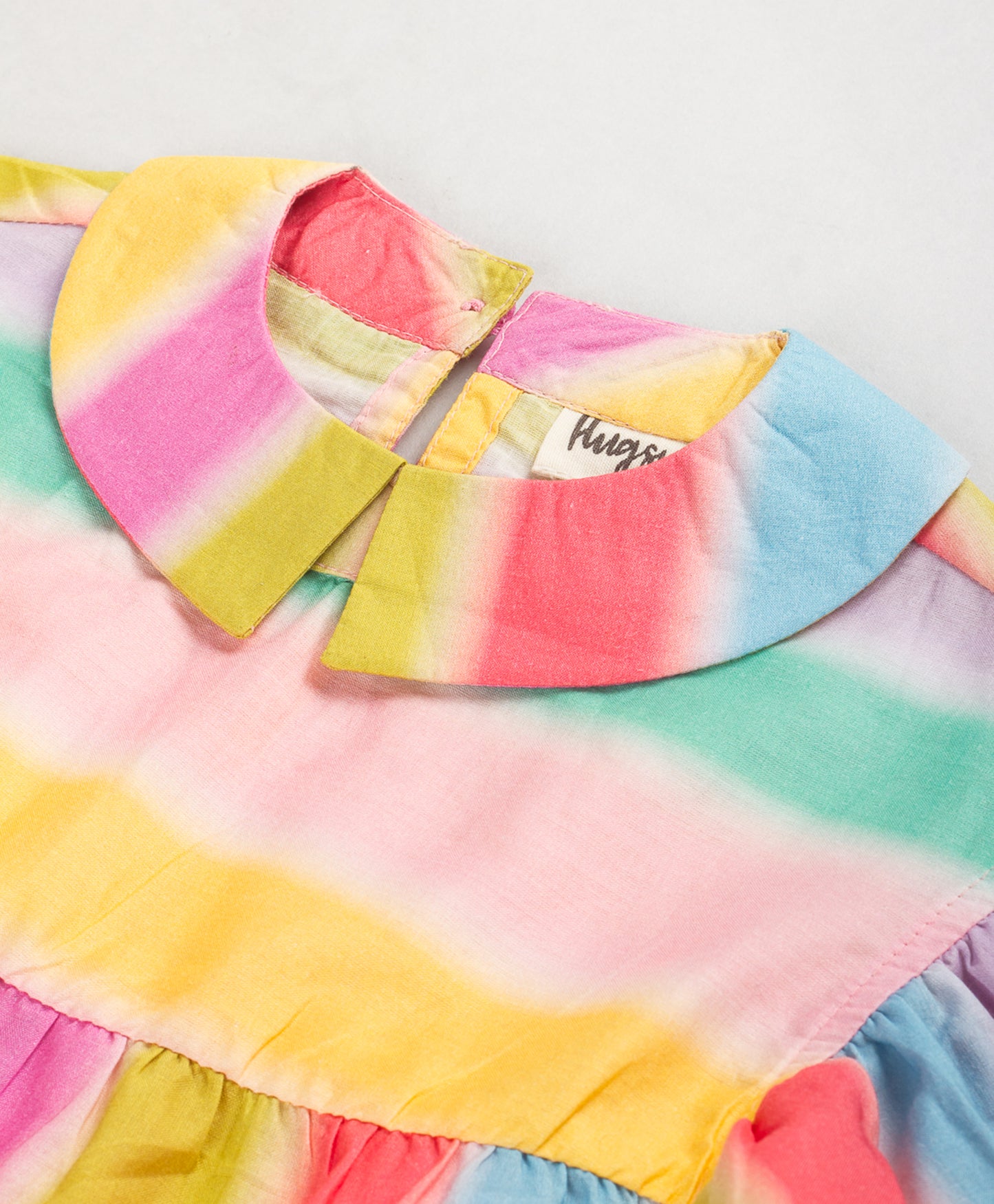 MULTI STRIPE PRINT TOP WITH COLLARS
