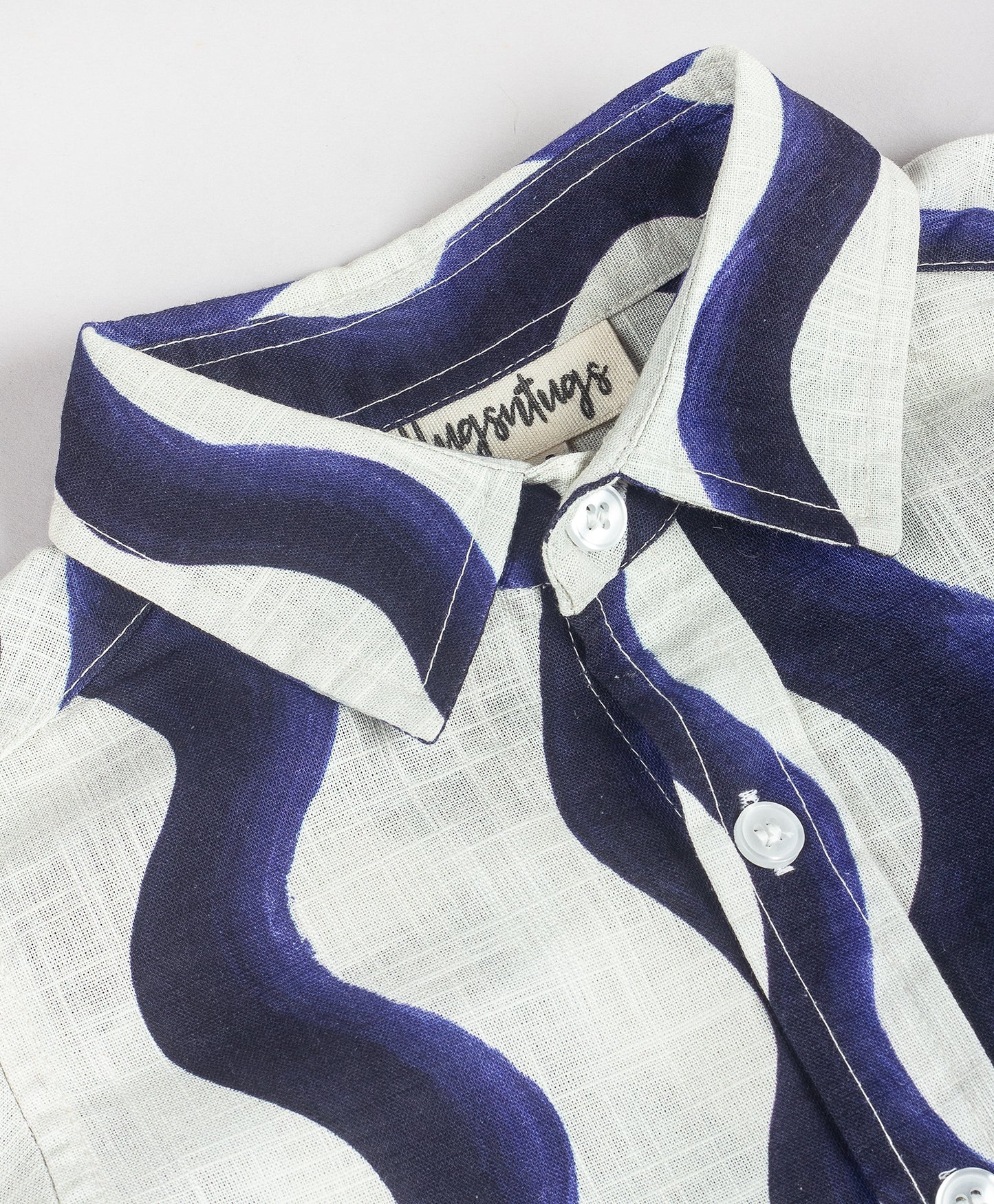 BLUE WAVE PRINT SHORTS SET