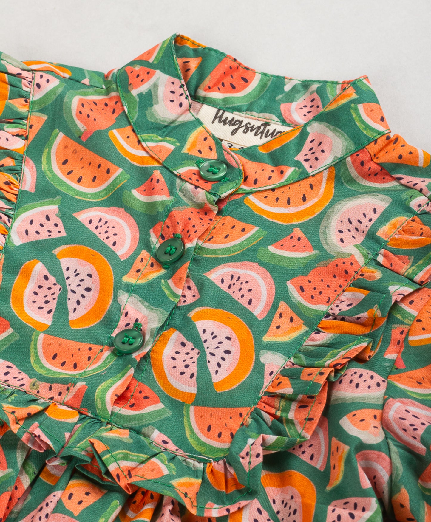 ALL OVER WATERMELON PRINT TOP -GREEN