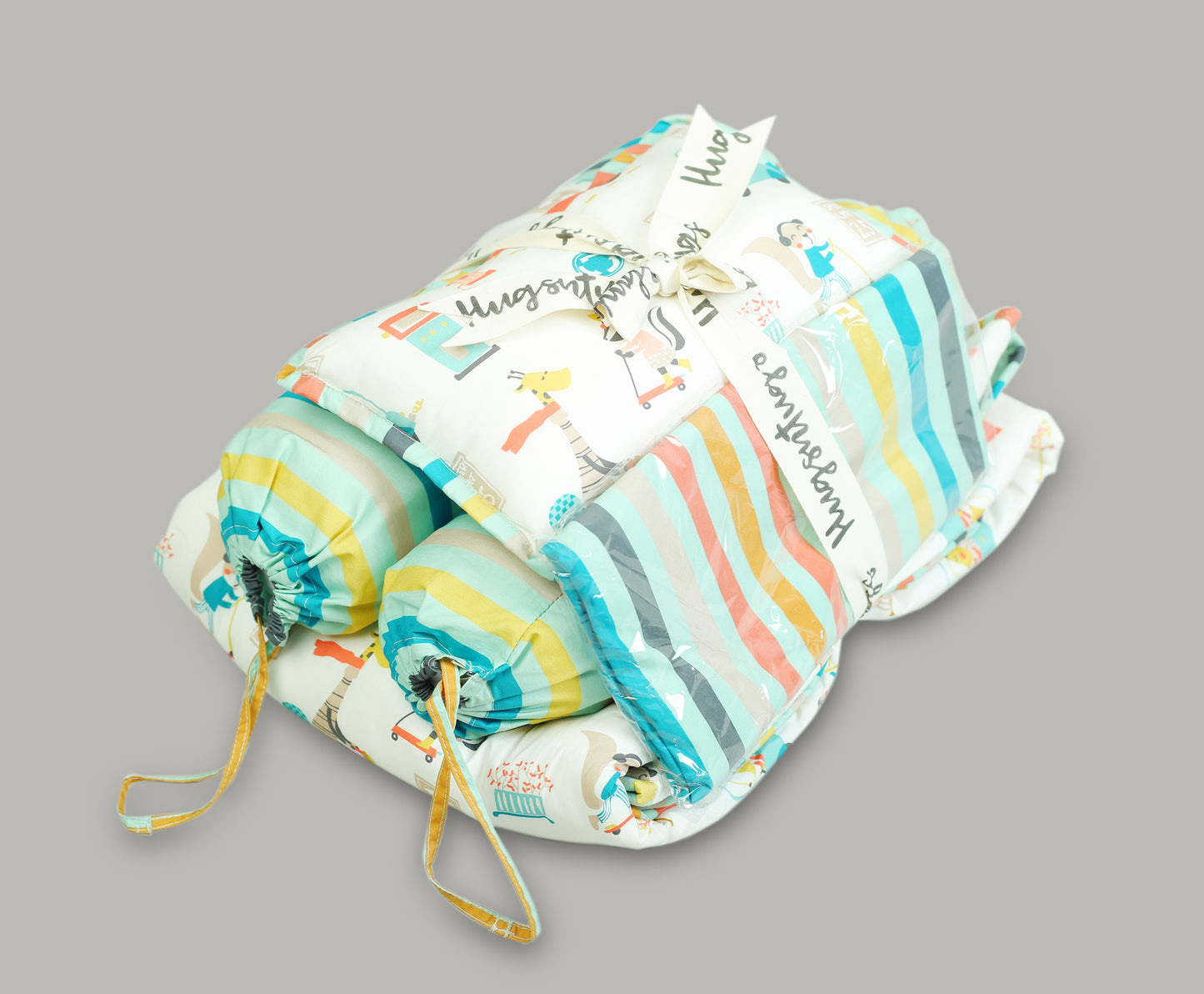 CAR AND STRIPE PRINT COTSET