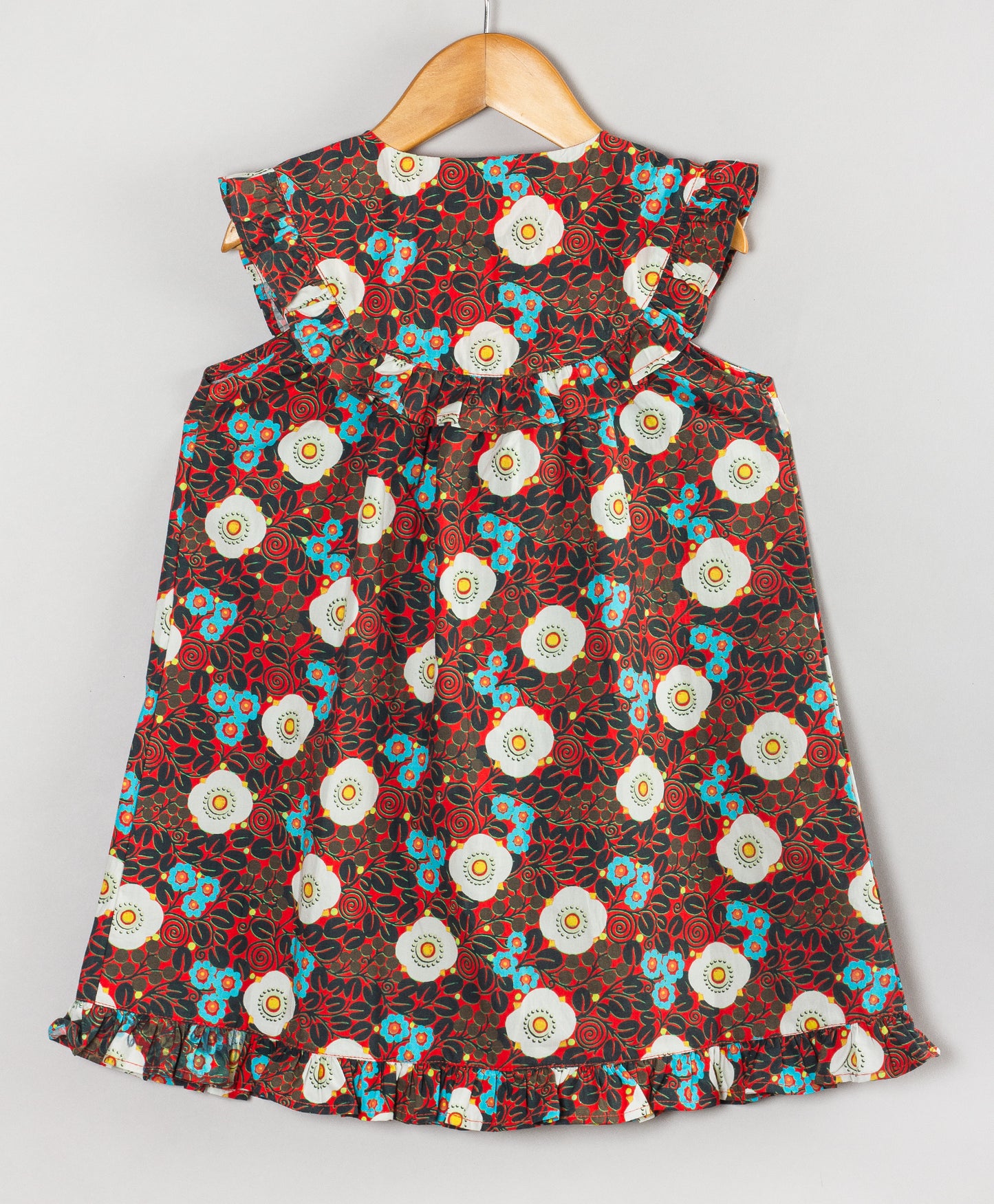 BROWN FLORAL PRINT DRESS