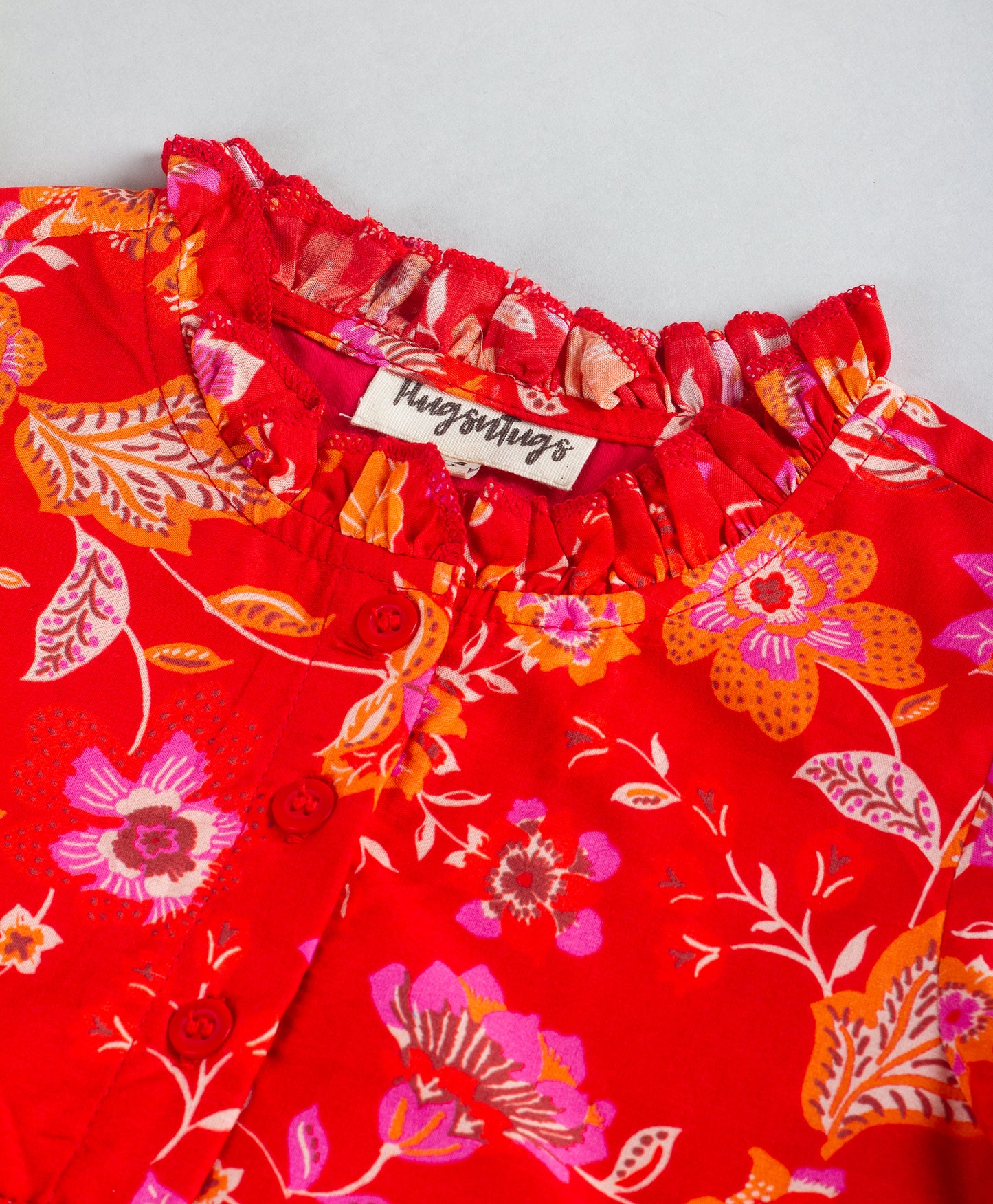 RED BORDER PRINT DRESS