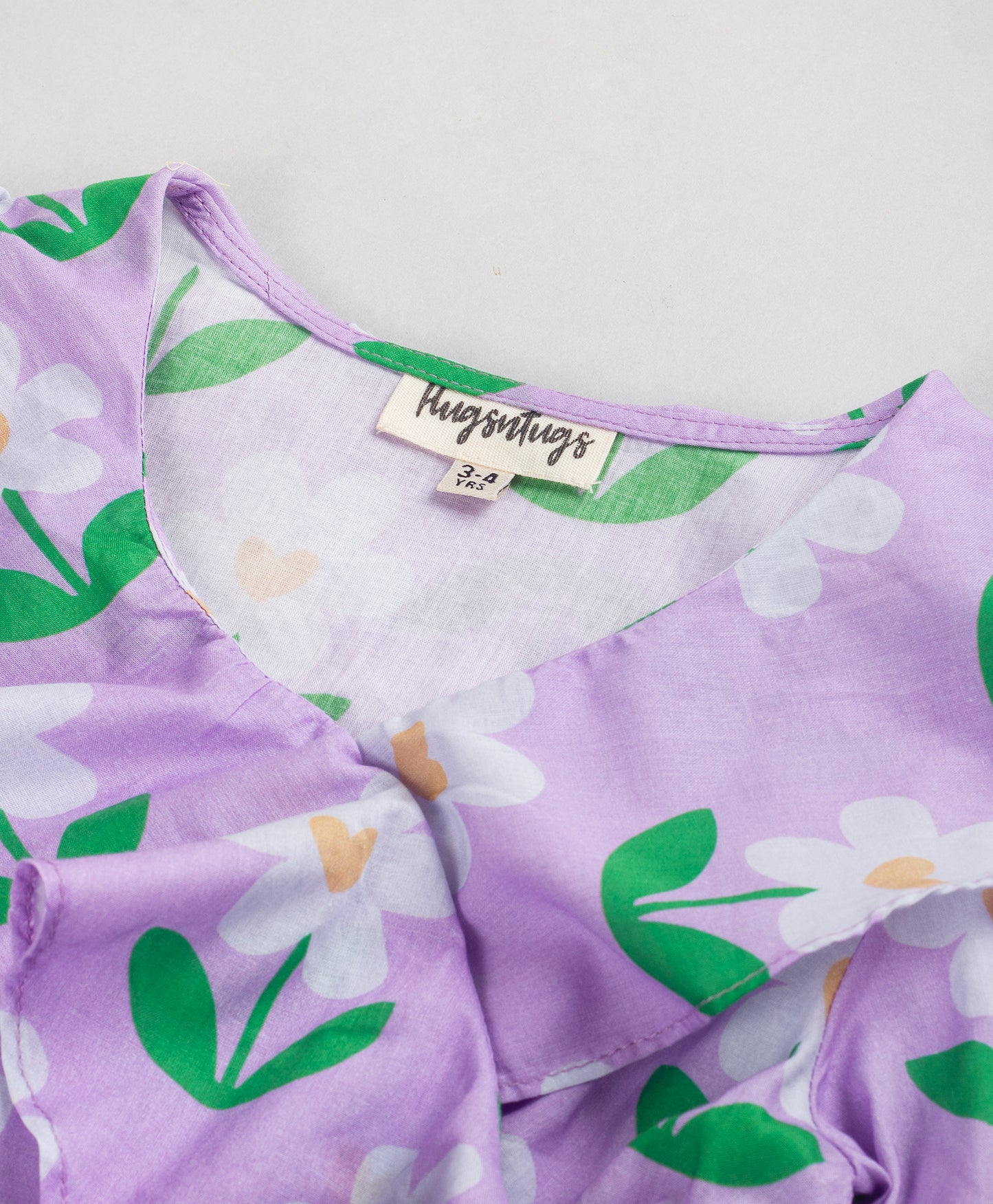 LILAC FLORAL PRINT OVERLAP TOP