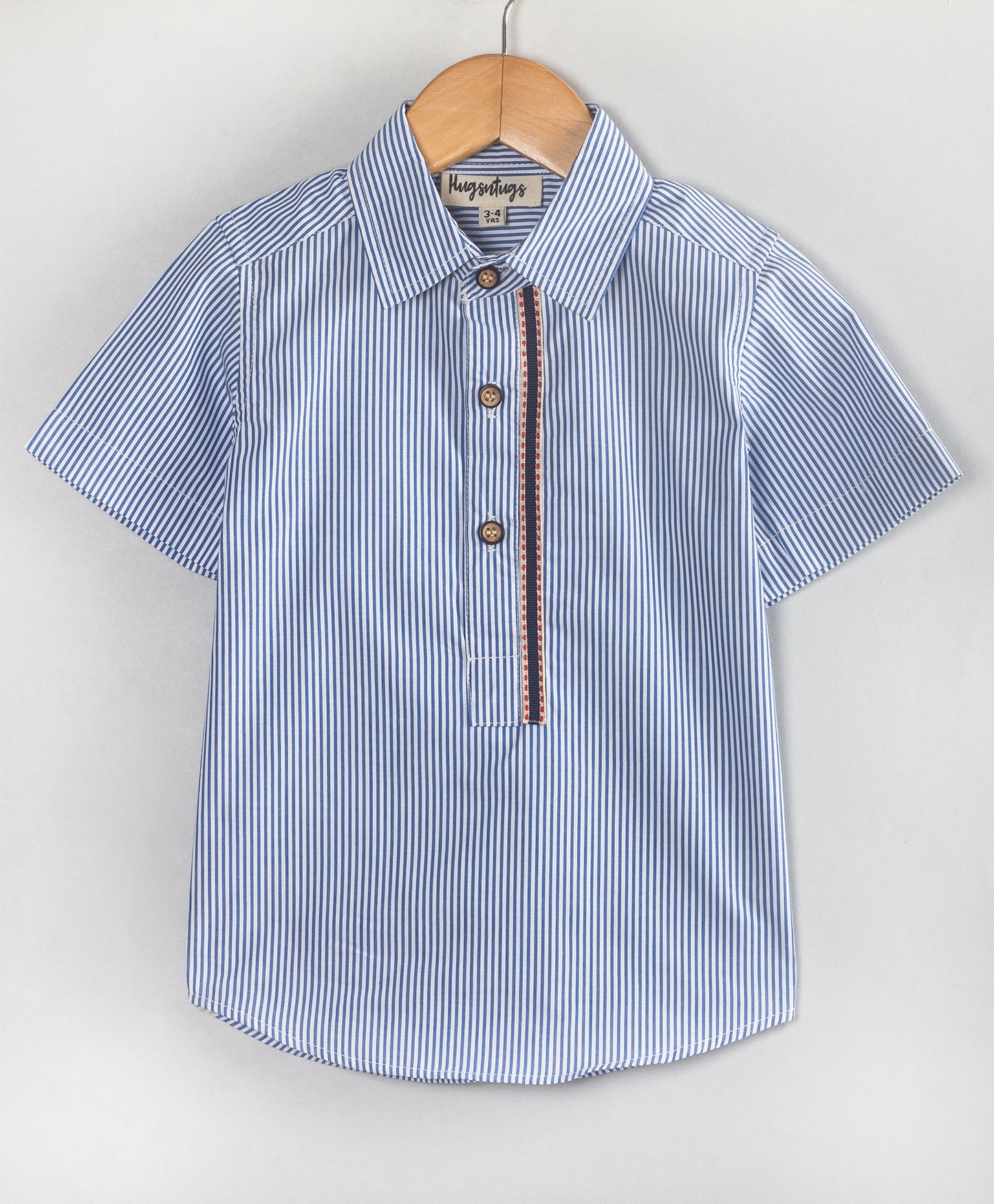 ALL OVER BLUE STRIPE PRINT BOYS SHIRT