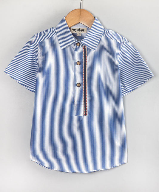 ALL OVER BLUE STRIPE PRINT BOYS SHIRT