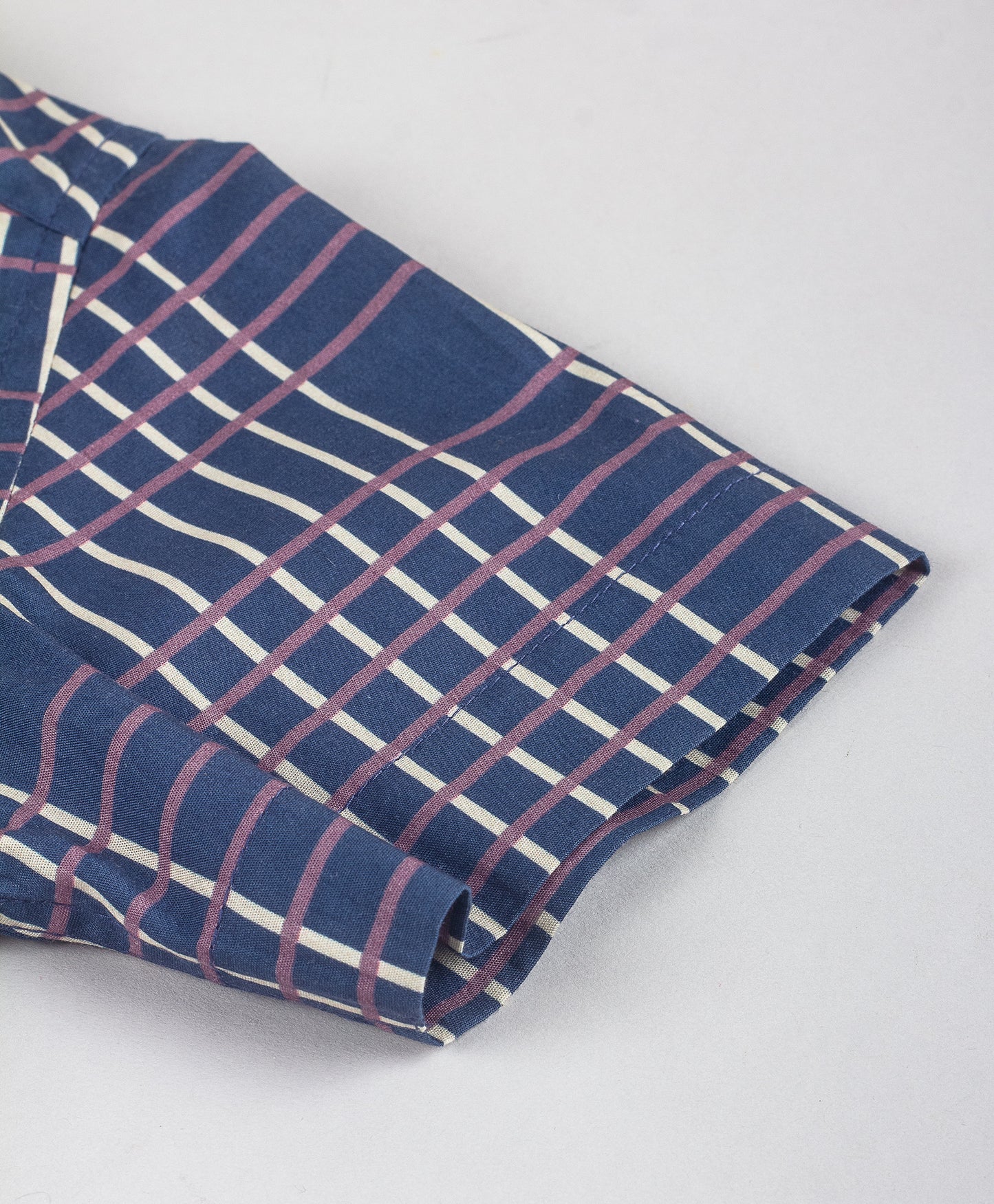 NAVY ENGINEERED STRIPES PRINT BOYS SHORTS SET