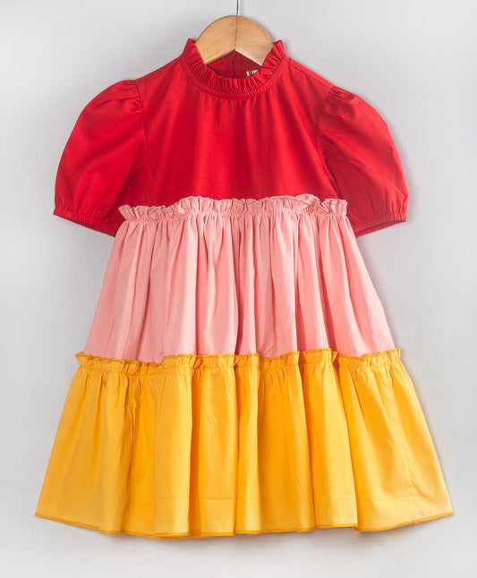 COLOR BLOCK PANELED DRESS