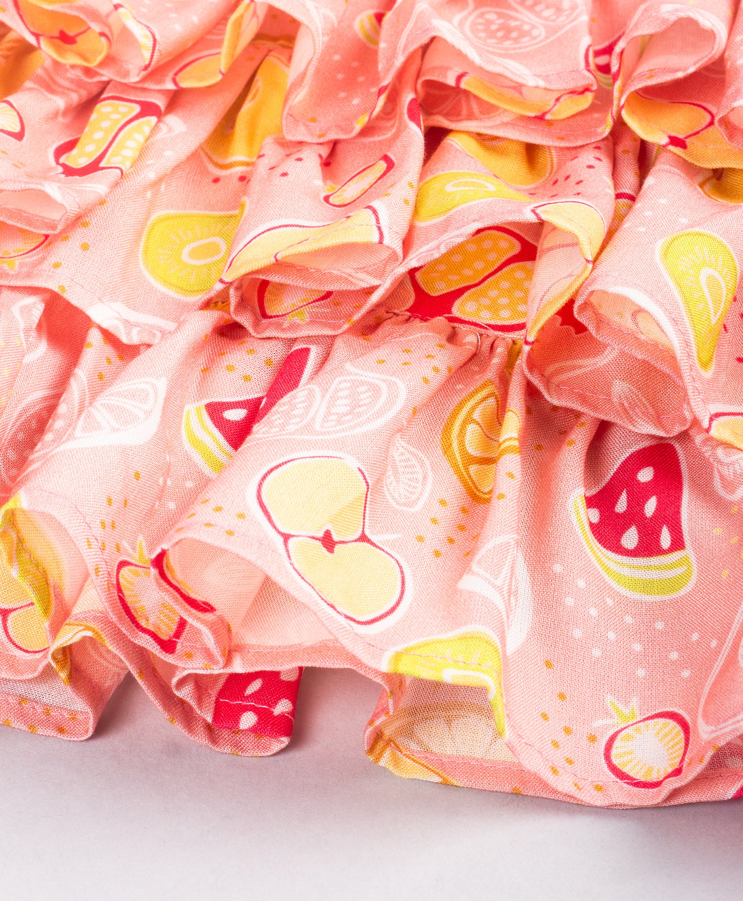 FRUIT PRINT FRILL INFANT DRESS