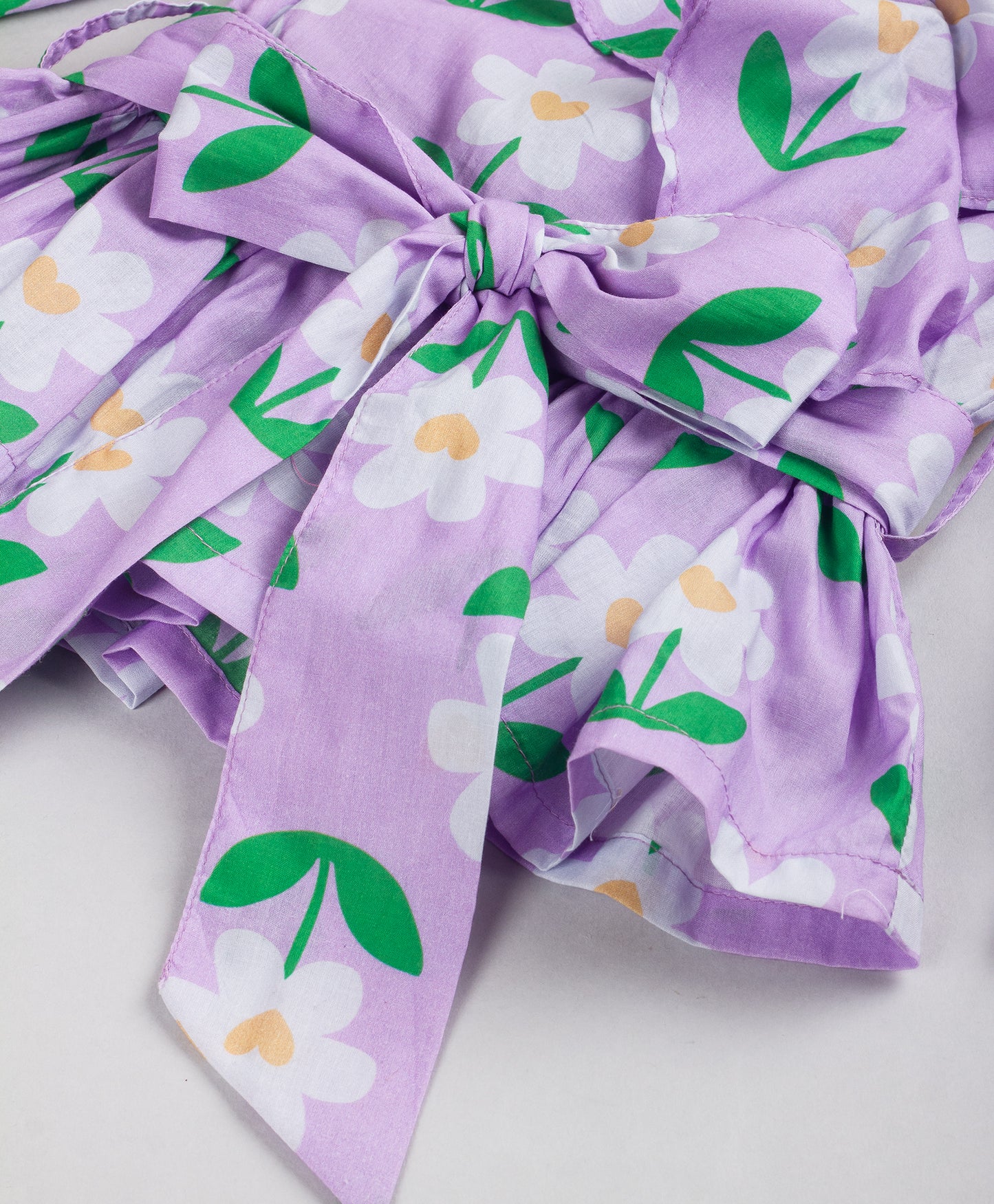 LILAC FLORAL PRINT OVERLAP TOP