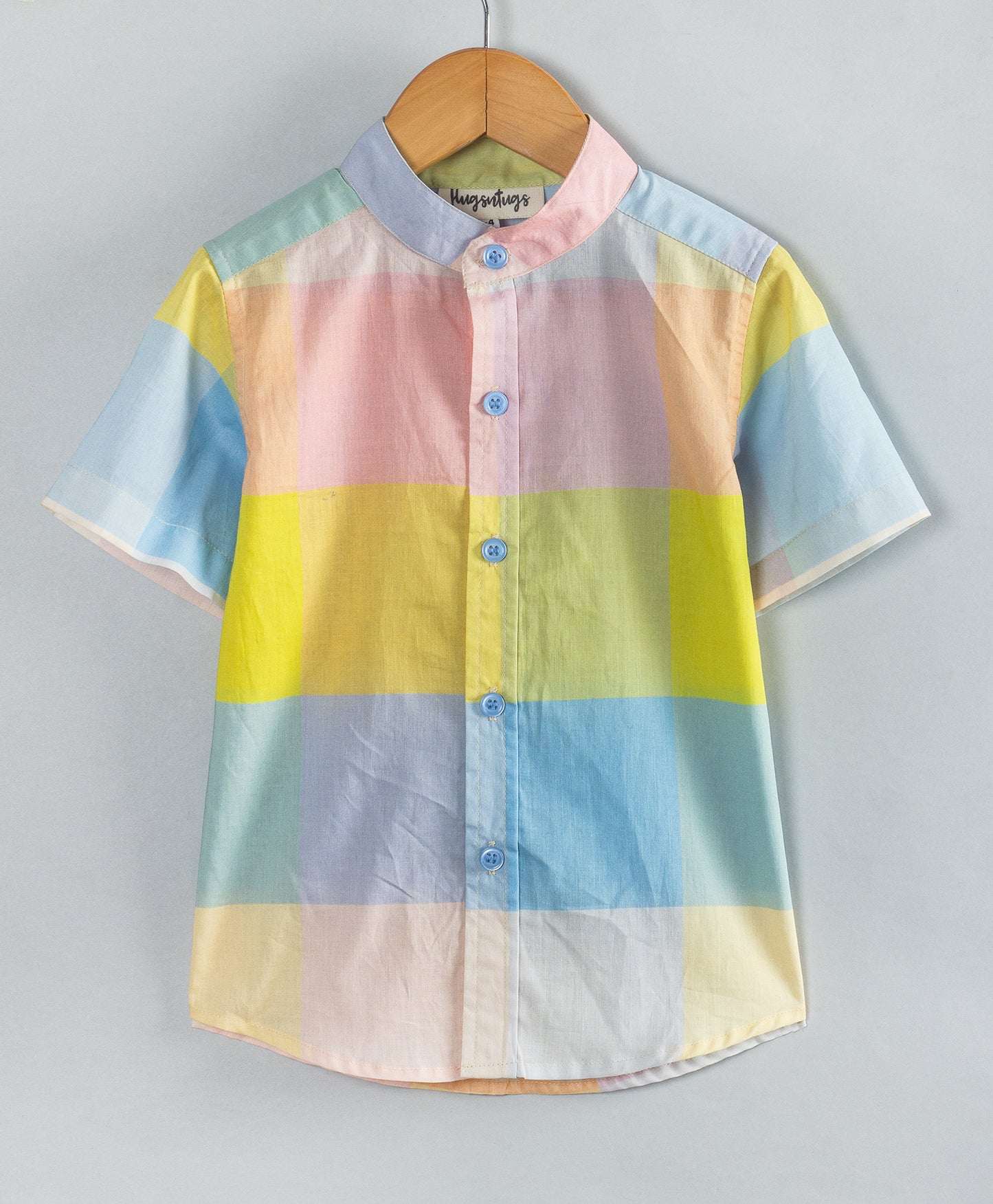 BIG PASTEL MULTI CHECK PRINT BOYS SHIRT
