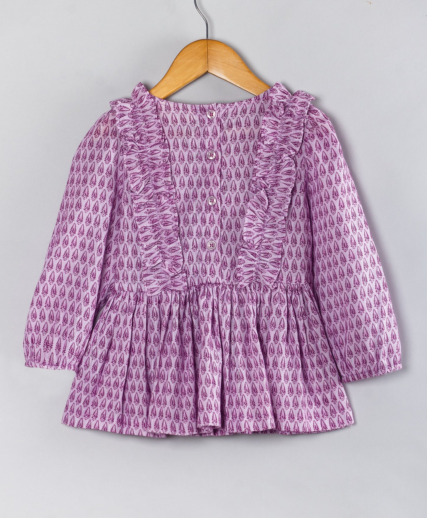 PURPLE ALL OVER PAISLEY PRINT FULL SLEEVE TOP
