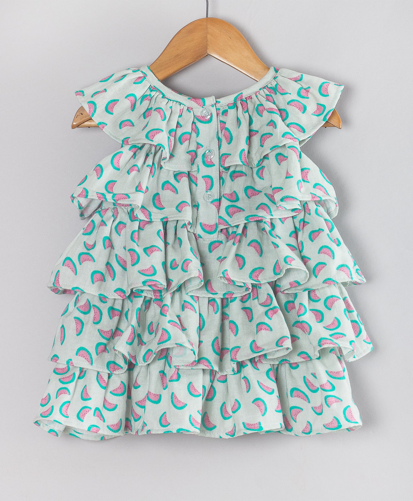 WATERMELON PRINT FRILL INFANT DRESS