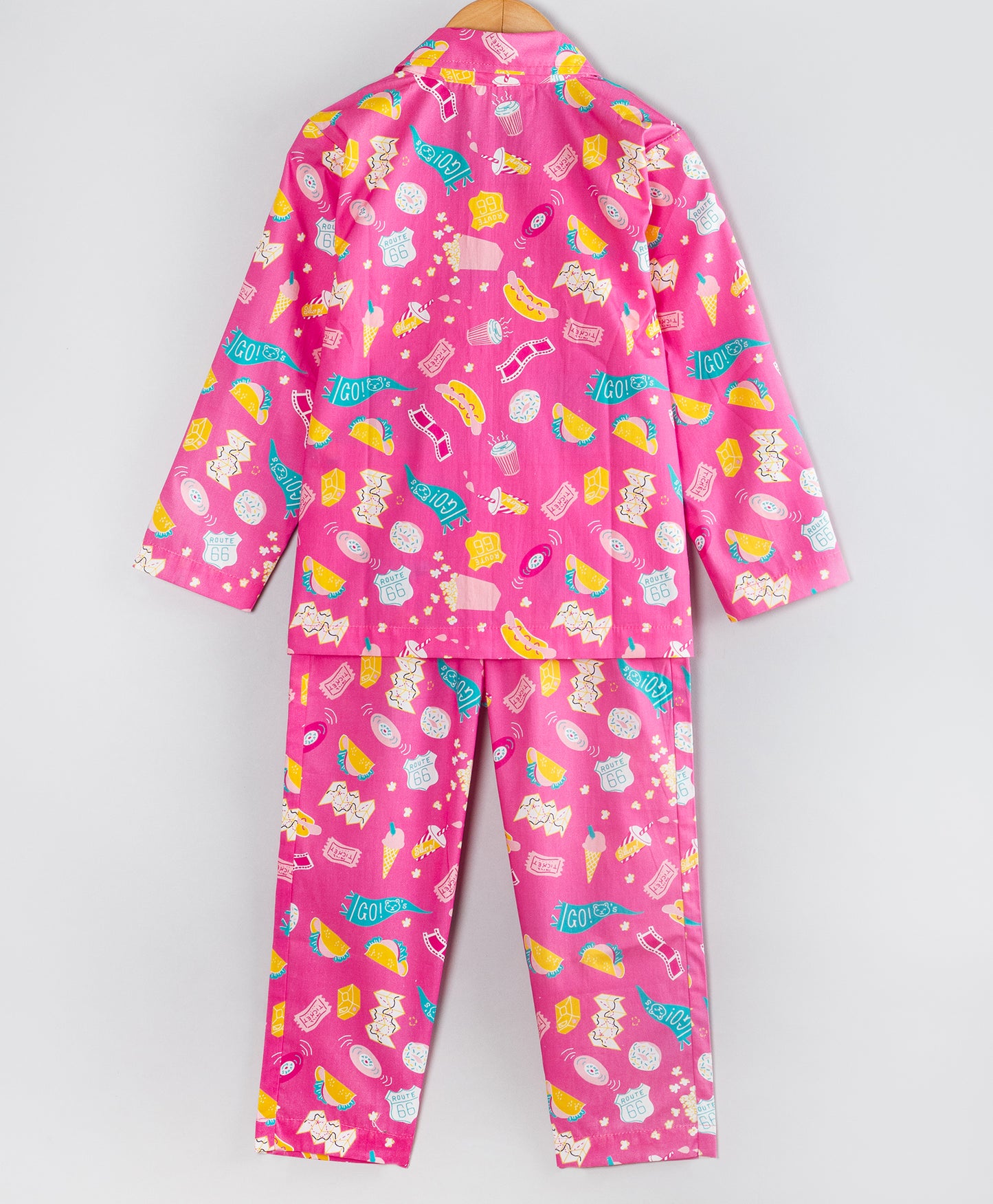 HOTDOG AND SODA FUN PRINT FUCHIA NIGHTSUIT