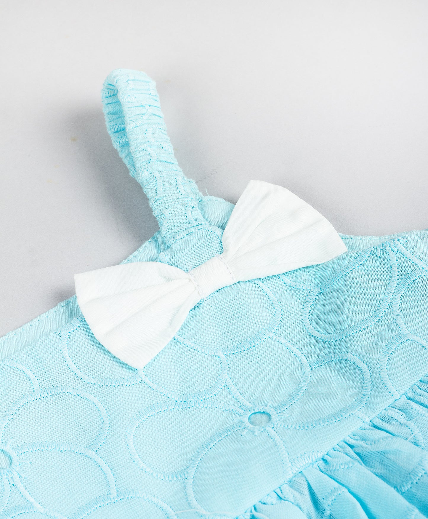 AQUA BLUE SCHIFFLI INFANT GIRLS SET