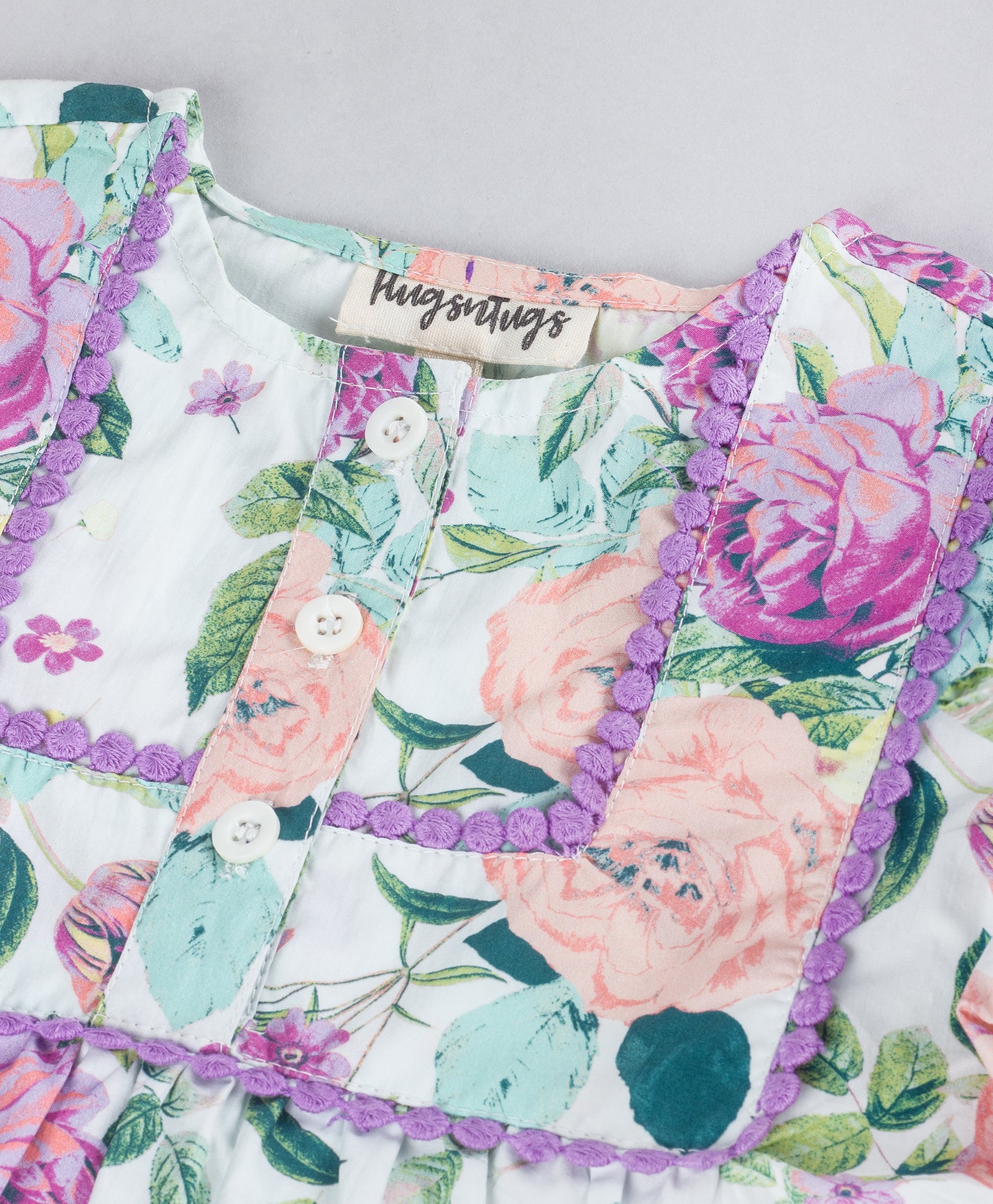 ENGLISH ROSE PRINT TOP WITH DOUBLE YOKE