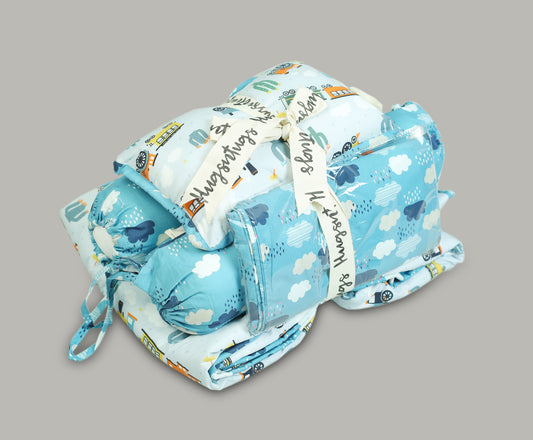 TRAIN PRINT COT SET
