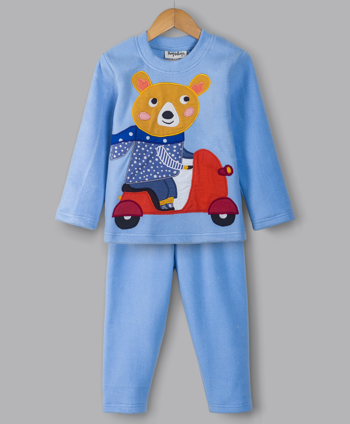 SCOOTER BEAR PATCH FLEECE SET
