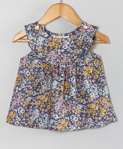 DITSY FLORAL PRINT TOP WITH SOLID PEACH SHORTS INFANT GIRL SET