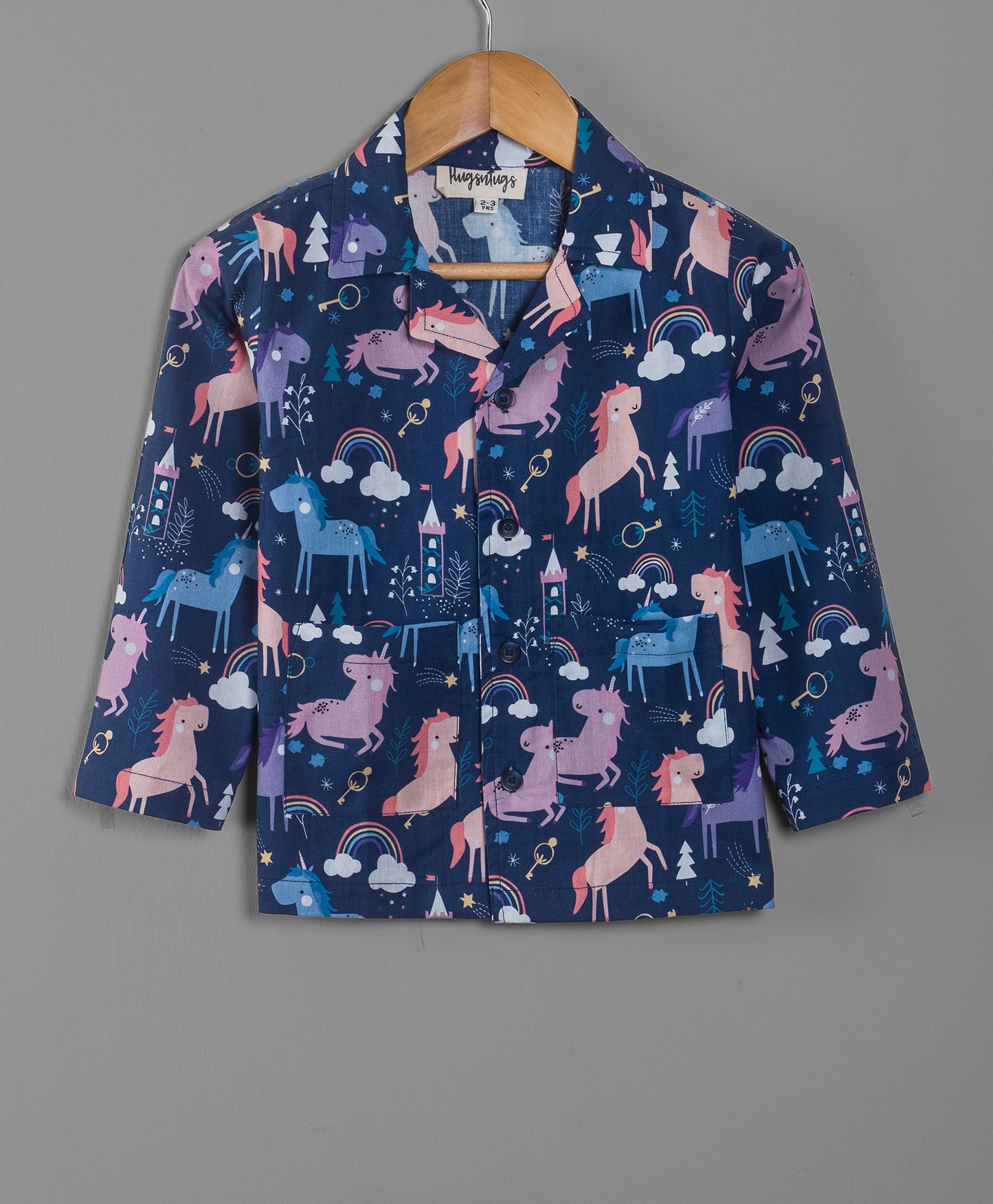 NAVY UNICORN PRINT NIGHTSUIT