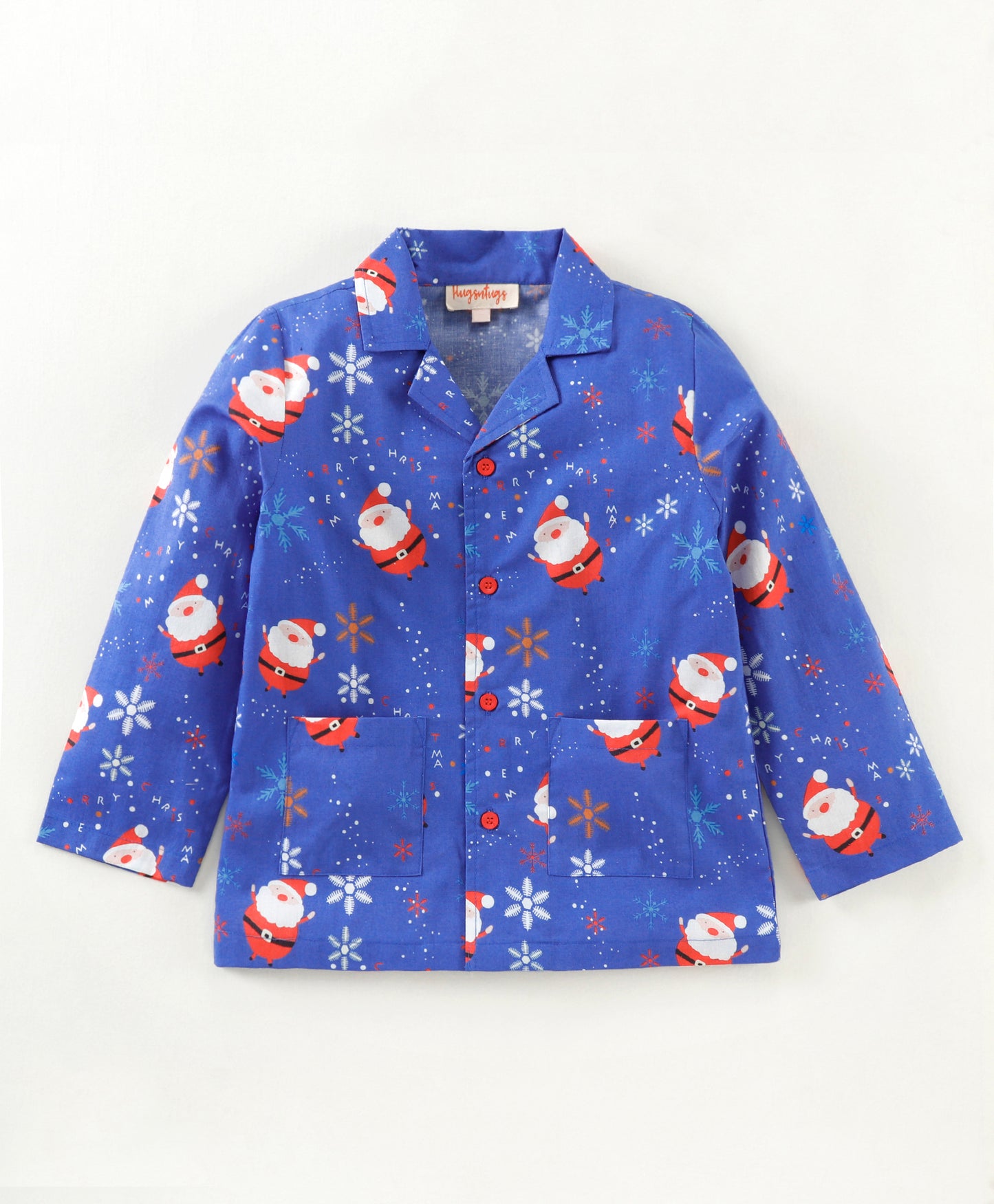 SANTA PRINT NIGHTSUIT ROYAL BLUE