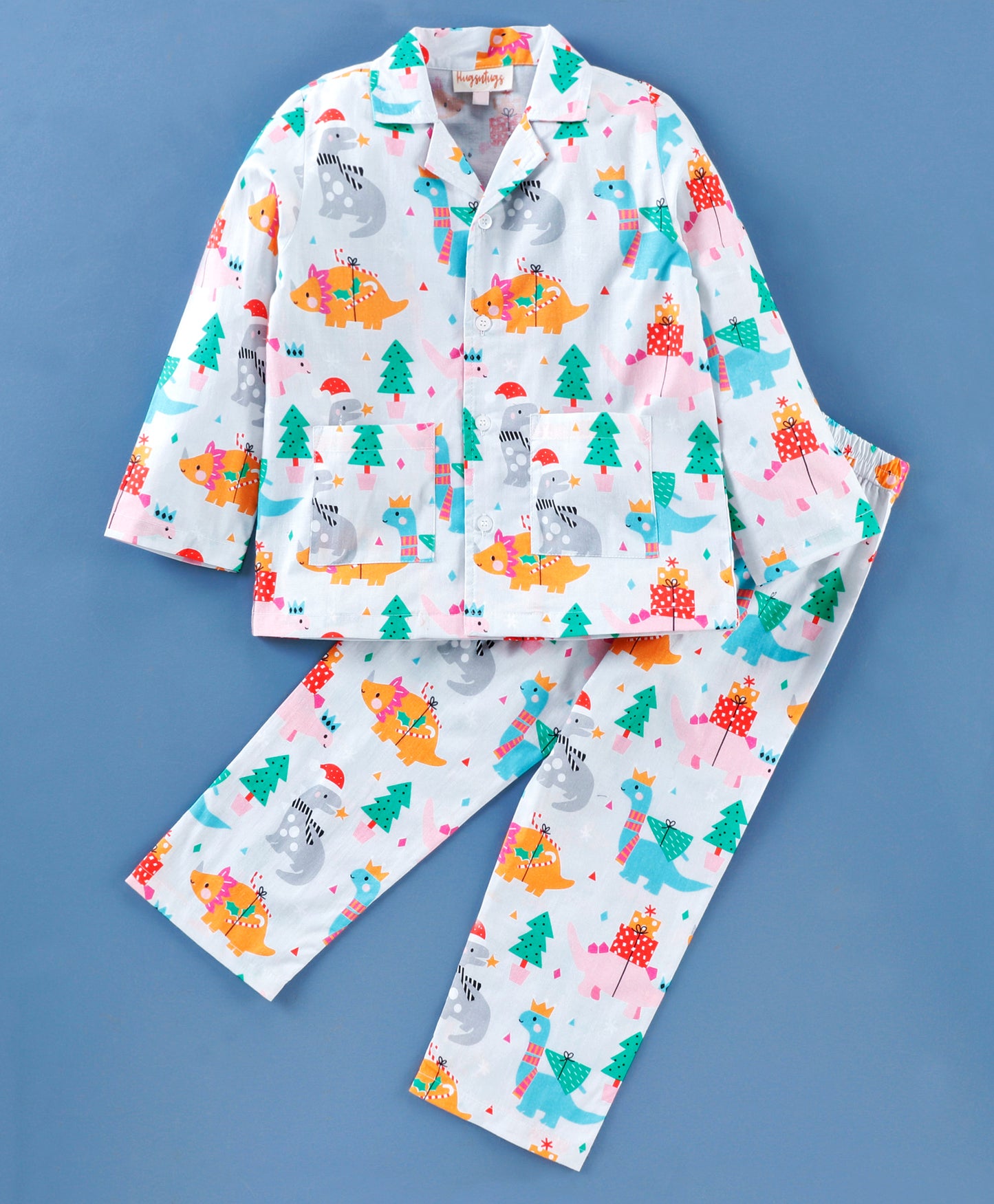 Dino and the Christmas tree print nightsuit