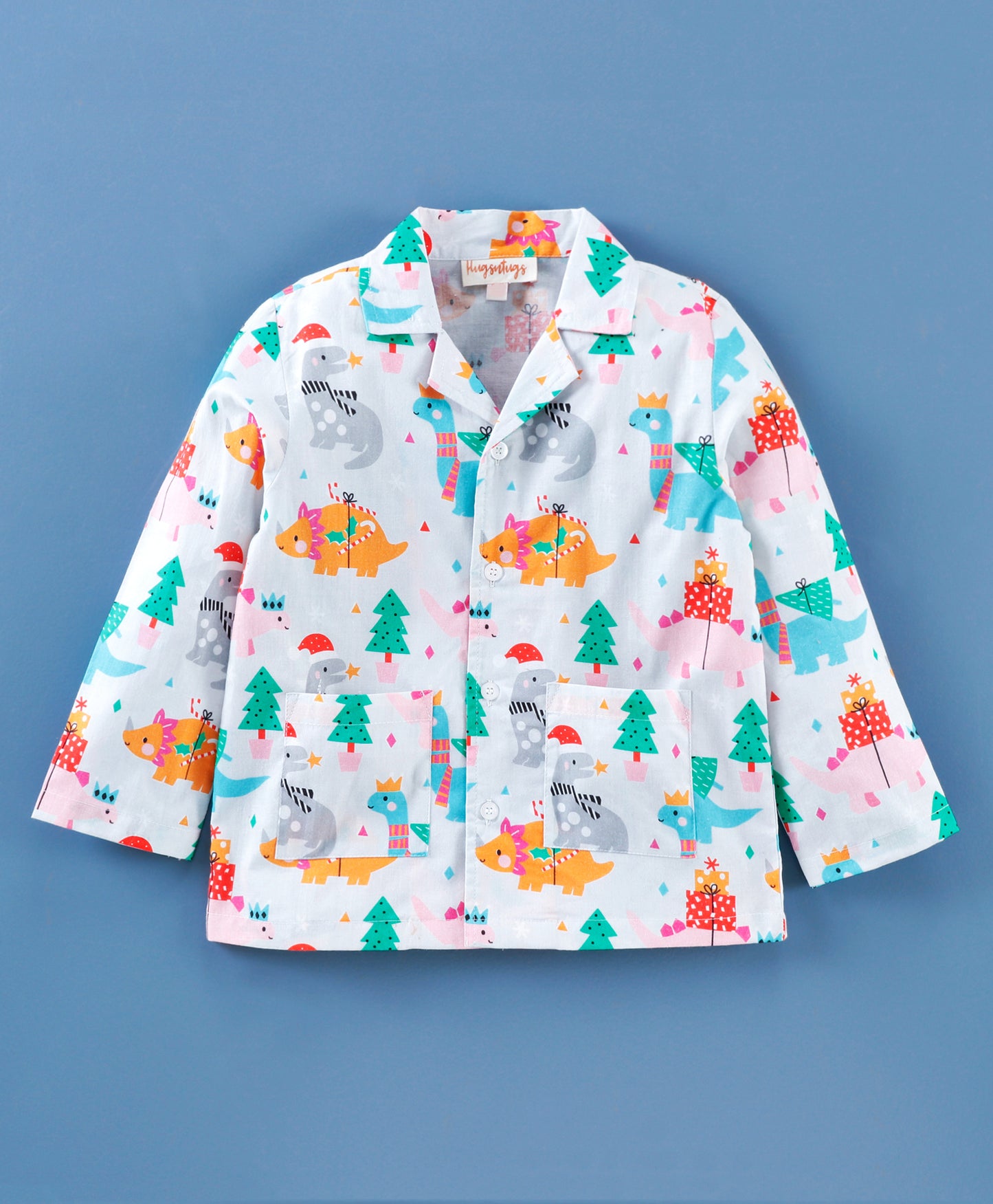 Dino and the Christmas tree print nightsuit