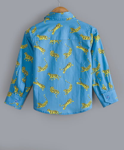 TIGER PRINT FULL SLEEVES BOYS SHIRT