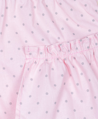 Pastel Pink shorts with grey dots