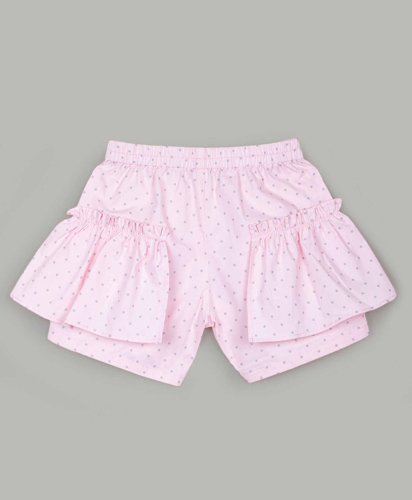Pastel Pink shorts with grey dots