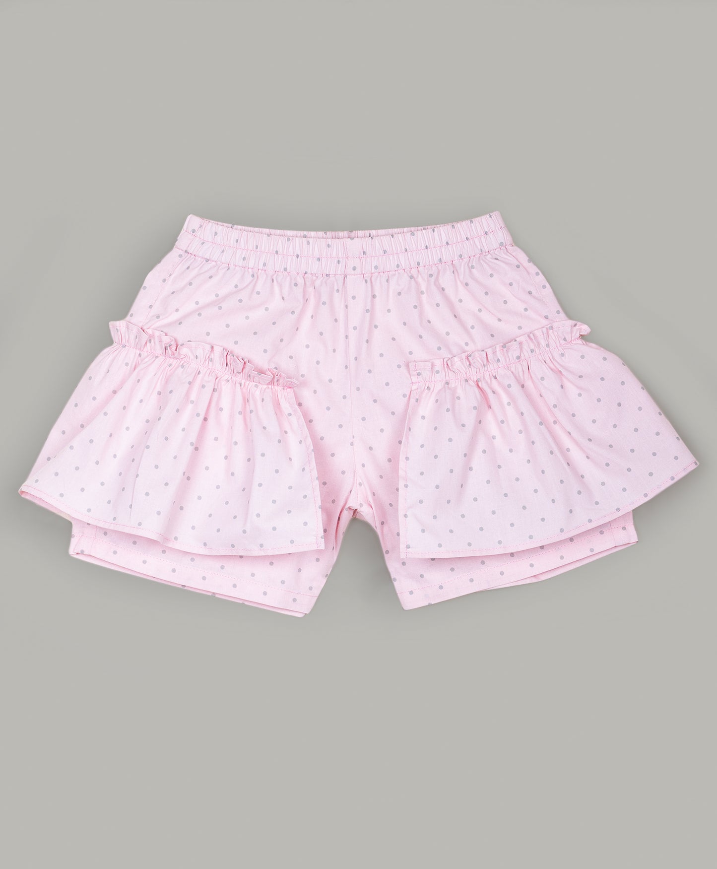 Pastel Pink shorts with grey dots