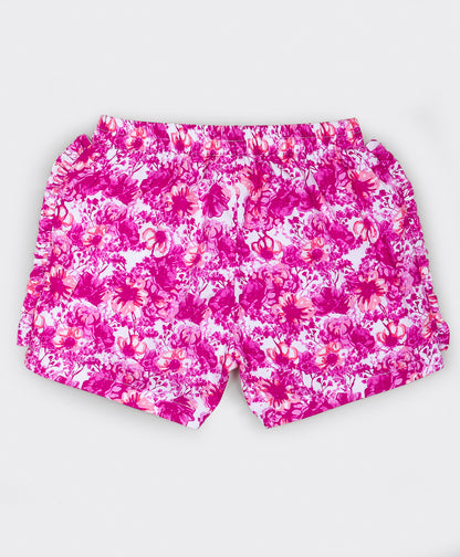 Pink floral print shorts