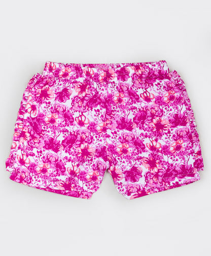 Pink floral print shorts