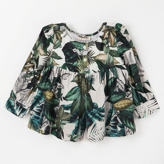 ALL OVER LEAF PRINT TOP