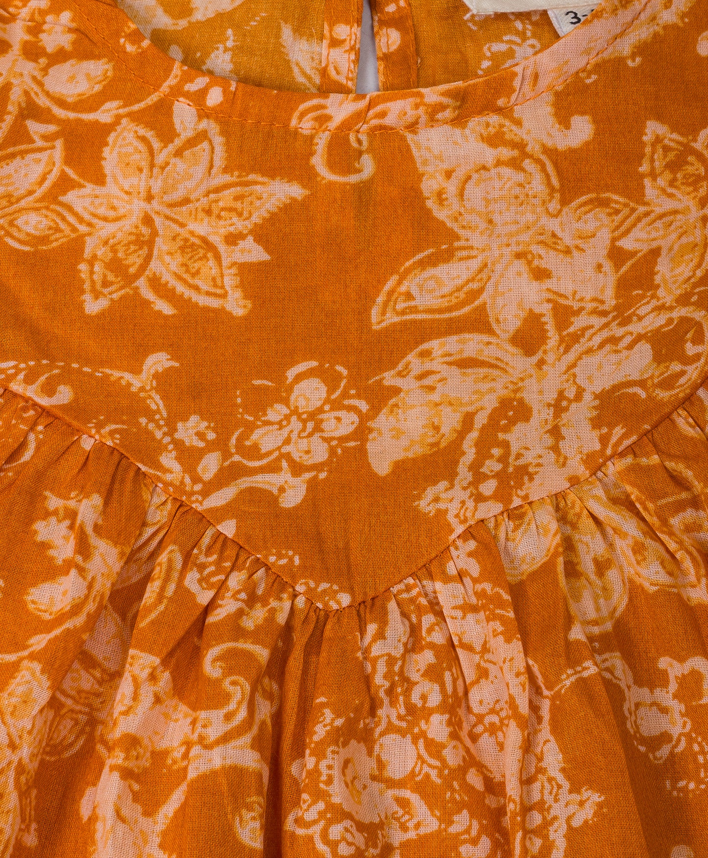 ALL OVER FLORAL PRINT MUSTARD TOP