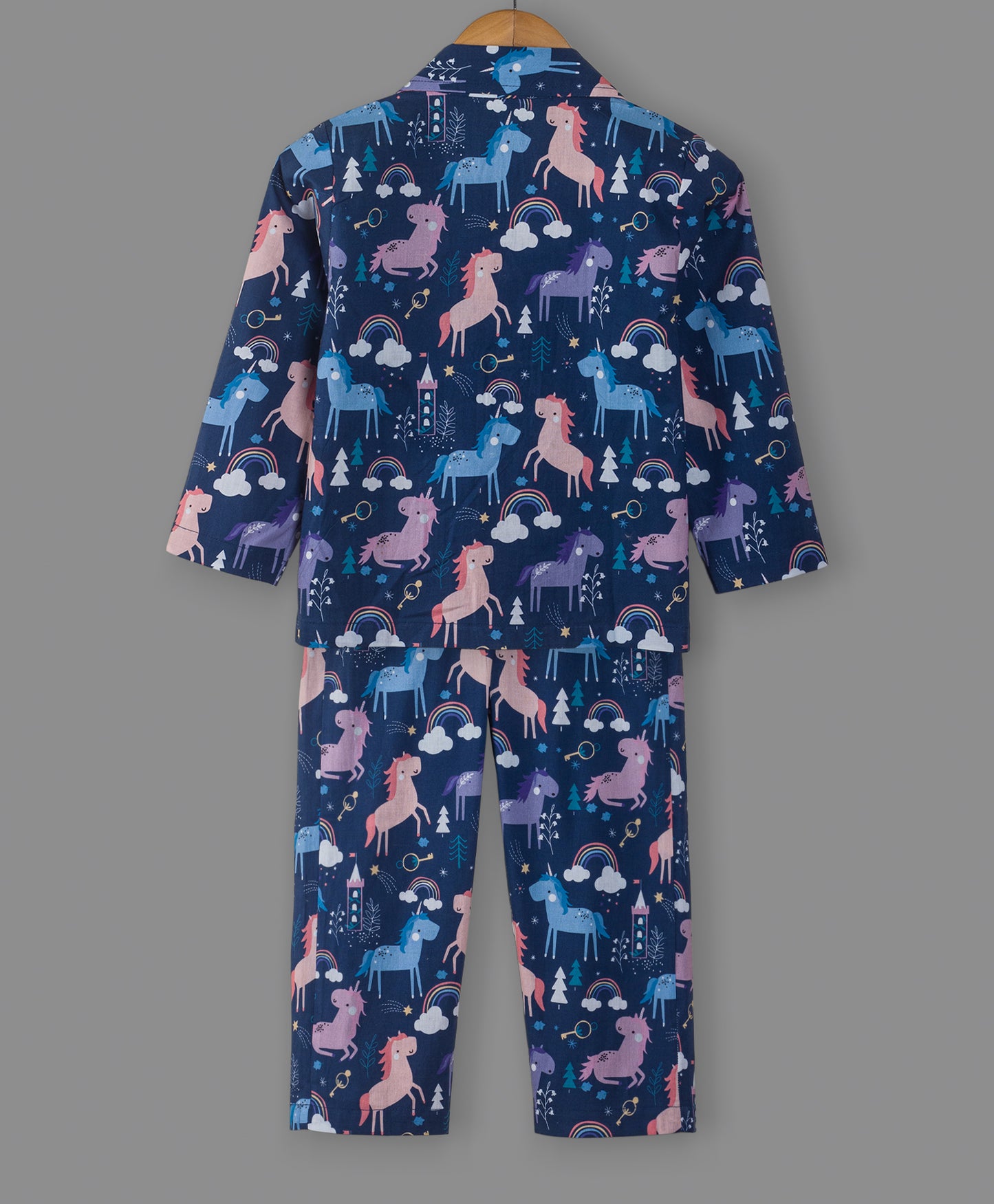 NAVY UNICORN PRINT NIGHTSUIT