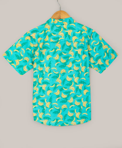 Banana print half sleeves shirt