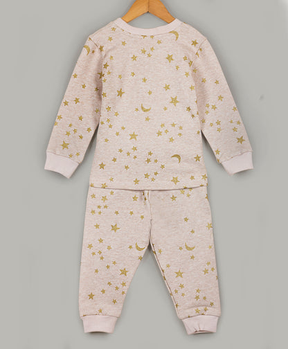 Moon and star gold print tracksuit