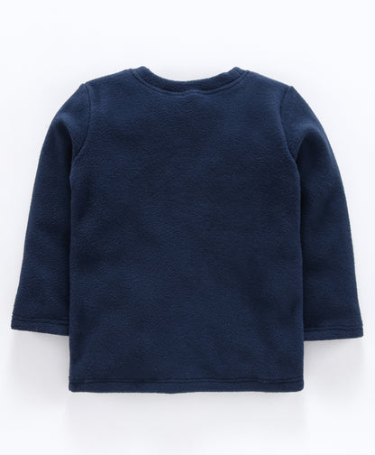 Navy Unicorn patchwork fleece set