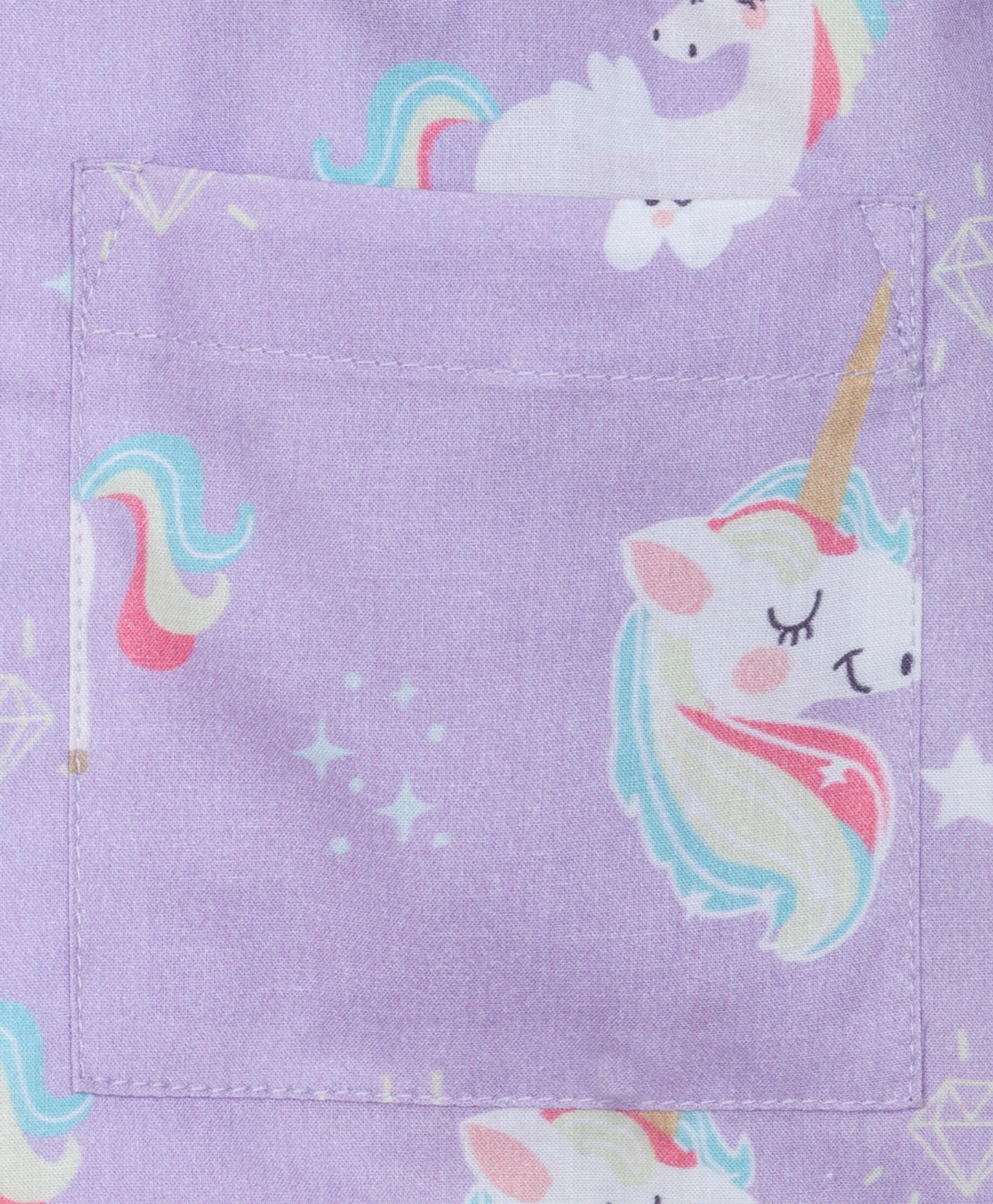 UNICORN AND SPARKLE PRINT LILAC NIGHT SUIT