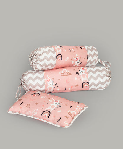 PINK BUNNY PRINT COTSET