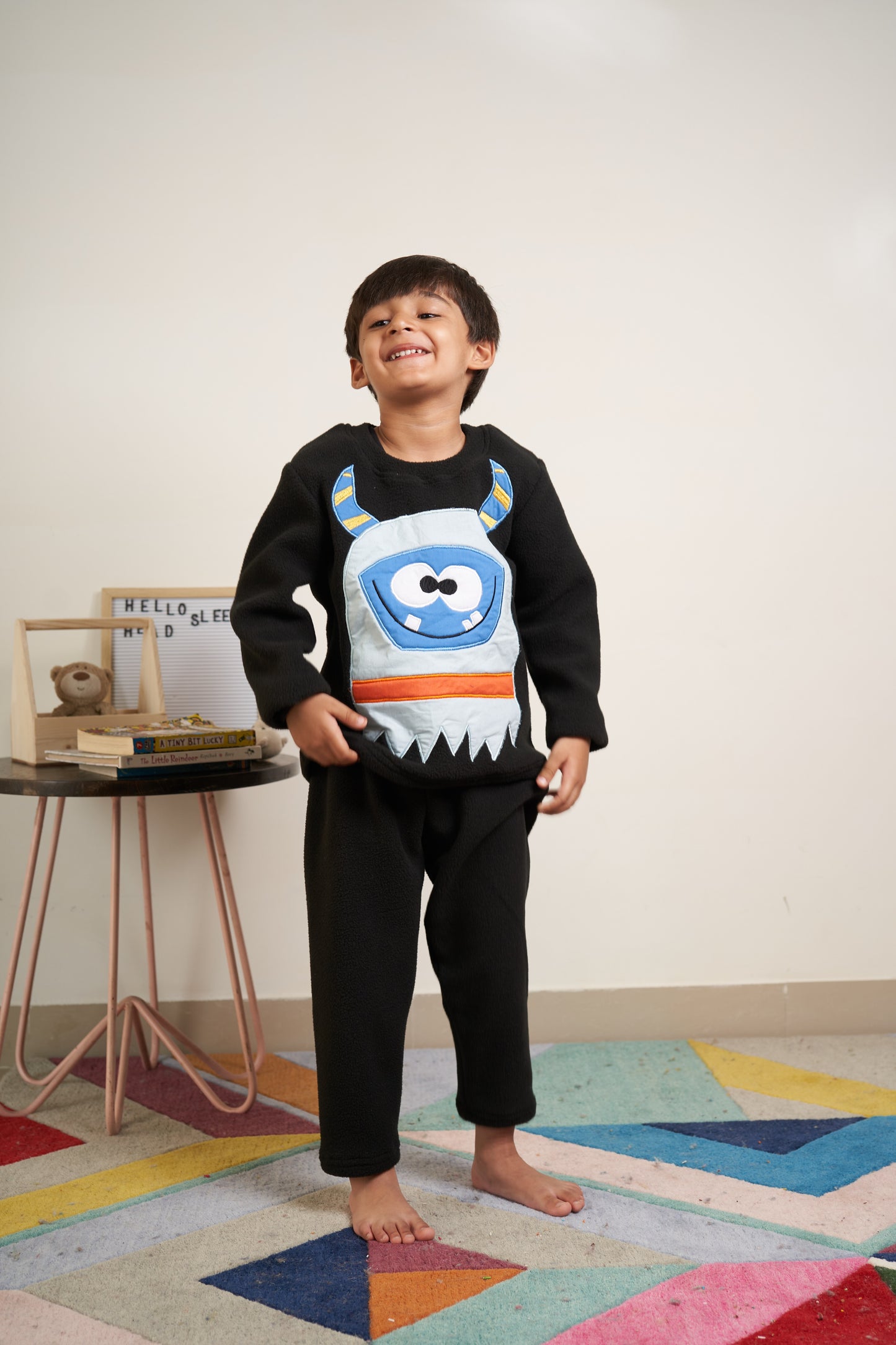 Monster patchwork fleece set