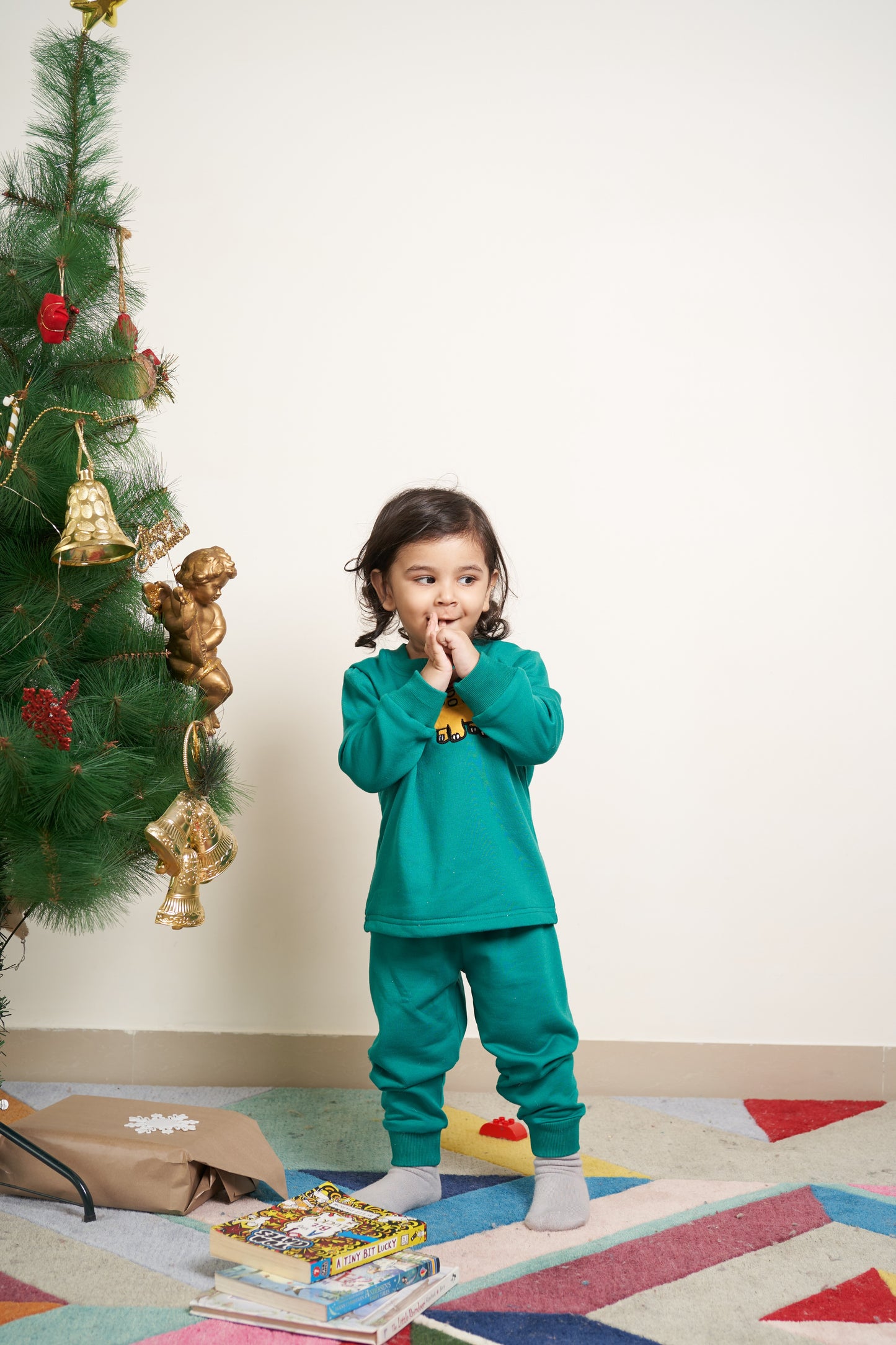 Green tracksuit with Dino embroidery